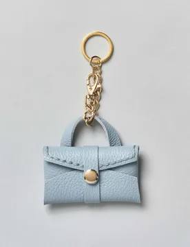 Portachiavi Charm in pelle azzurra - Visonà - FashionsVida