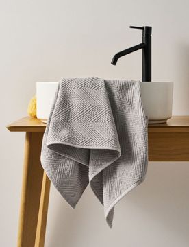 Asciugamano con motivo jacquard - grigio chiaro