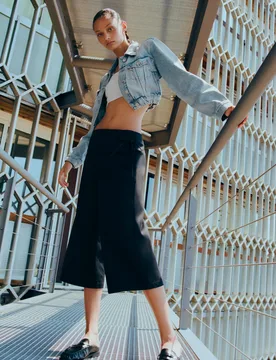 Waistband Culottes With Bow (Size: ) - Pull&bear - FashionsVida