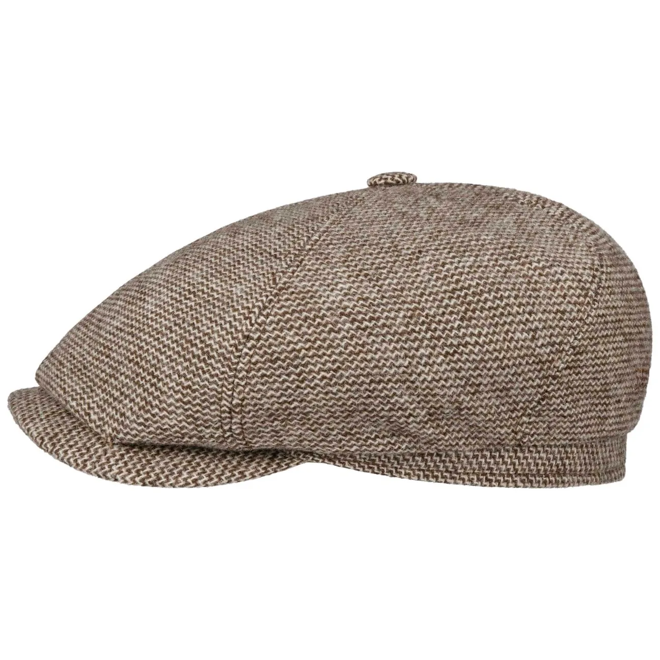 Panel Undyed Wool Flat Cap by - beige-brown - Herren - Size: M (56-57 cm) - Stetson - FashionsVida
