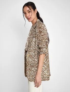 Blazer de mujer con cuello solapa y estampado - Trucco - FashionsVida