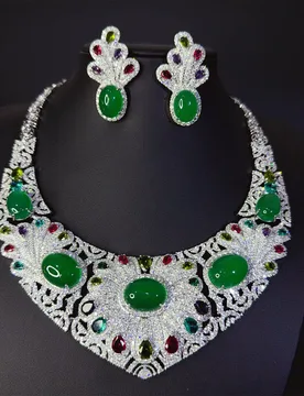 Vintage Color Light Luxury Stereo Exquisite Necklace Earrings Women's Dress Decorative Jewelry Set Wedding Ball Gift 2026 - Aliexpress - FashionsVida
