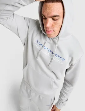 Mens Dual Logo Overhead Hoodie - Grigio, grigio grigio Uomo taglia M - McKenzie - FashionsVida