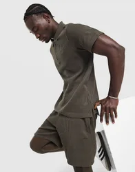 Mens Polo Waffle - Verde, verde verde Uomo taglia S