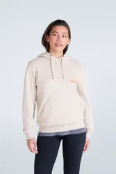 Maya' Womens Hoodie With Front Pocket Breathable Cosy Pullover Cream Cotton - Size 8 Uk