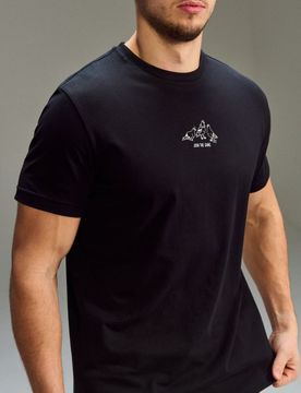 T-shirt in cotone con stampa - nero