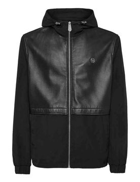 Giacca con cappucci in pelle