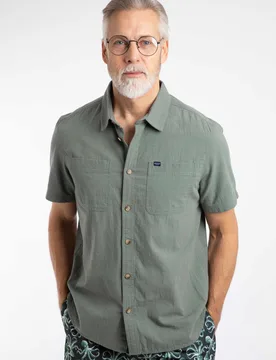 Hinton Mens Textured Crepe Shirt - - Size: L - Weird Fish - FashionsVida