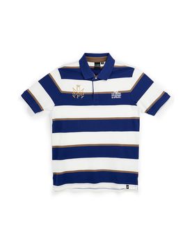 Polo blu e bianca a righe 100% cotone US61515M XL