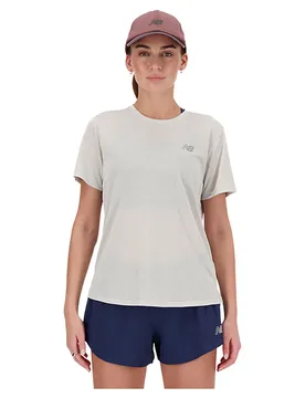 Athletics Short Sleeve T-shirt Ash Heather XL Women - New Balance - FashionsVida