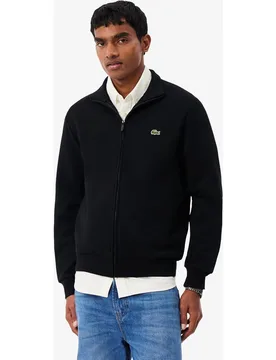 Sudadera de hombre con cremallera de felpa de algodón en - Lacoste - FashionsVida