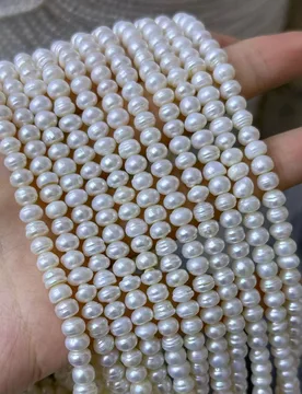 Mm Natural Freshwater Pearl Necklace Flat Bun Loose Beads Jewelry Make DIY Bracelets Earring Accessories Wholesale White - Aliexpress - FashionsVida