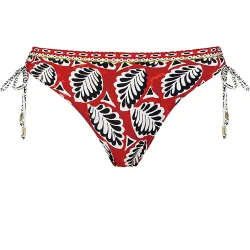 Braga de bikini de altura media con lazo ajustable y estampado combinado