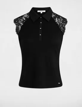 Top de mujer ajustado con detalles de encaje - Morgan - FashionsVida