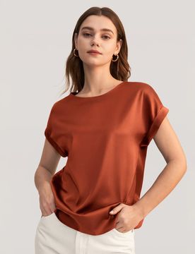 Donna T-Shirt Seta Ipoallergenica Collo Tondo S
