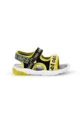 Sandali nero giallo con strappi e luci W1020214T 30