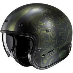 Casco Moto Jet Custom V31 FLAME MC4SF taglia M