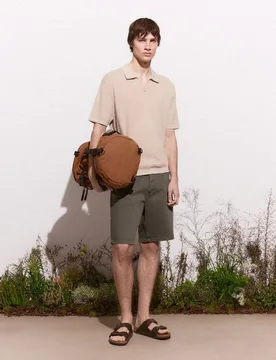Bermuda de hombre con tejido de algodón slub con elastano - Green Coast - FashionsVida