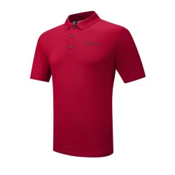 Mens Red Cotton Blend Stretch Polo Shirt - Male - Red - Large