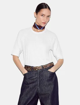Pure Cotton T-Shirt White female - Jigsaw - FashionsVida