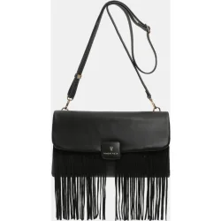 BOLSO CROSSBODY CON SOLAPA Y FLECOS