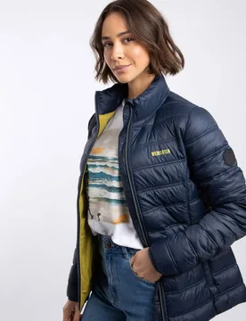 Women's Travellia Lightweight Showerproof Padded Jacket in Navy Size: 10 - Navy - Size: 10 - Weird Fish - FashionsVida