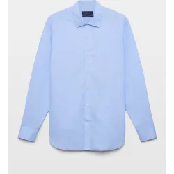 Camisa semi vestir de popelin peach de cuadros regular fit