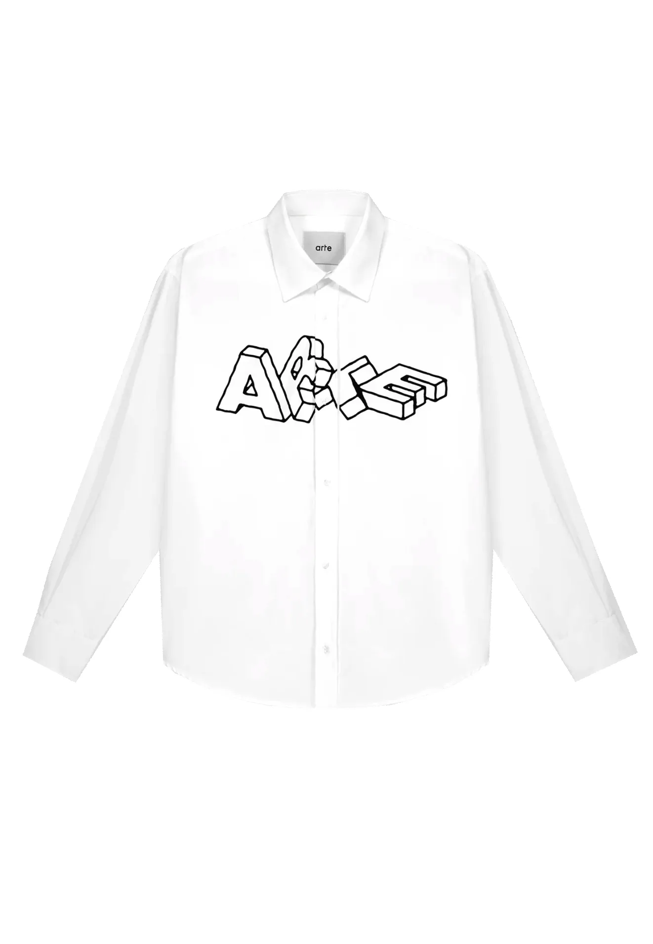 Camicia Manica Lunga Uomo Logo Blocks Shirt White - Arte - FashionsVida