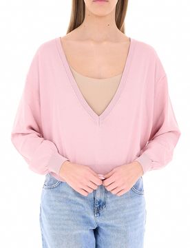 VICOLO Maglia scollo V ROSA UNI