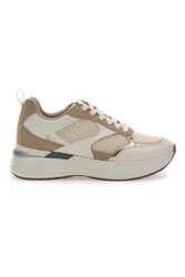 Sneakers Beige con Platform comfort inserti in pelle Kendy 39