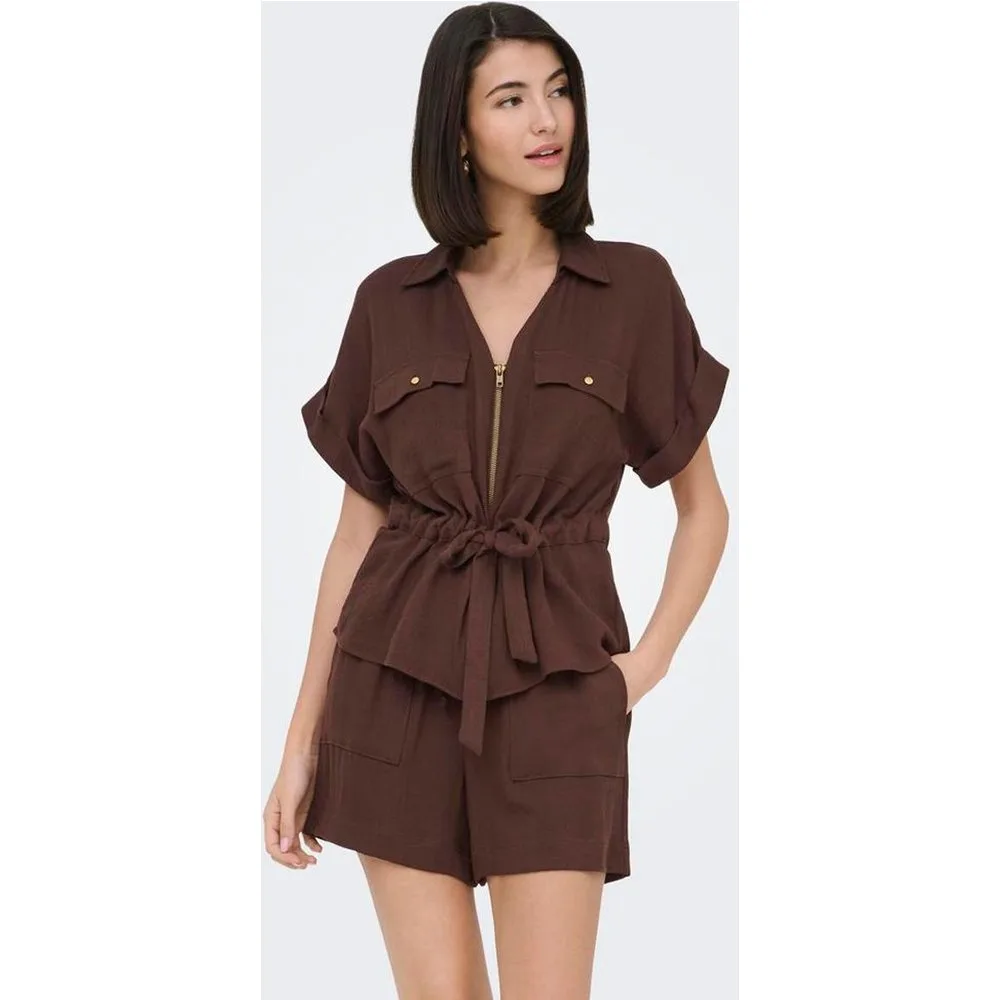 Sobrecamisa de mujer de manga corta con cremallera - JDY - FashionsVida