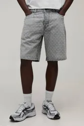 Herren Lässige Used-Look Jeans Hosen-Shorts Grey Größe 38
