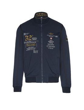 Sudadera con cremallera azul oscuro M