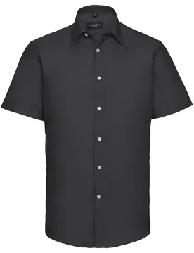 Collection Mens Oxford Easy-Care Tailored Shirt (Black) - Size 15.5 Inch - Russell athletic - FashionsVida