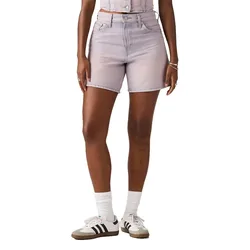Shorts En Jean Taille Haute Baggy Rose Up 25