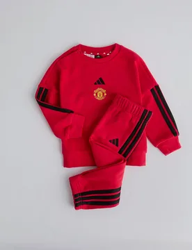 Manchester United x Infant Essentials Jogger Set Red 18-24M - Adidas - FashionsVida