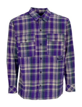 Camicia Manica Lunga Uomo Banks Flannel Shirt Purple - Huf - FashionsVida