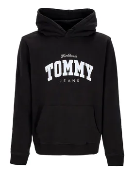 Felpa Leggera Cappuccio Uomo Regular Ny Varsity Hoodie Black - Tommy hilfiger - FashionsVida