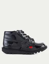 Kids' Patent High Top School Shoes Black Patent Female