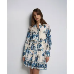 Vestido camisero con estampado floral de mujer