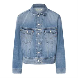 Mens Denim Jacket In Blue - Size Large