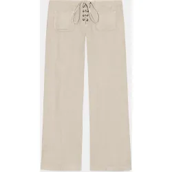 Pantalón lino de mujer con cordón