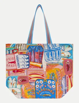 Shopper mit Sardinen-Muster Mehrfarbig - Codello - FashionsVida