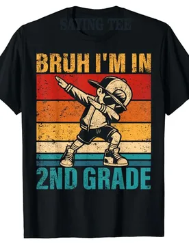 Second Grade Dabbing Boy Bruh I'm in 2nd Grade Student T-Shirt Boys Fashion Back To School Graphic Tops Short Sleeve Saying Tee - Aliexpress - FashionsVida