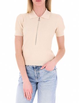 T-shirt a costine CREMA 0