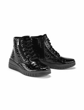 Schnürstiefelette Luftpolster - Schwarz - female - Size: 39