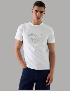 T-shirt Uomo Slim Logo Triangolare Stampa Iconica