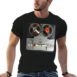 Vintage Reel To Reel Machine T-Shirt Basic Crew Neck Short Sleeve Top