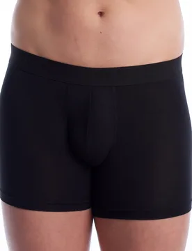 Mens Micromodal Elastic Breathable Boxer Shorts Q101 - Black - Size Medium - Q En - FashionsVida