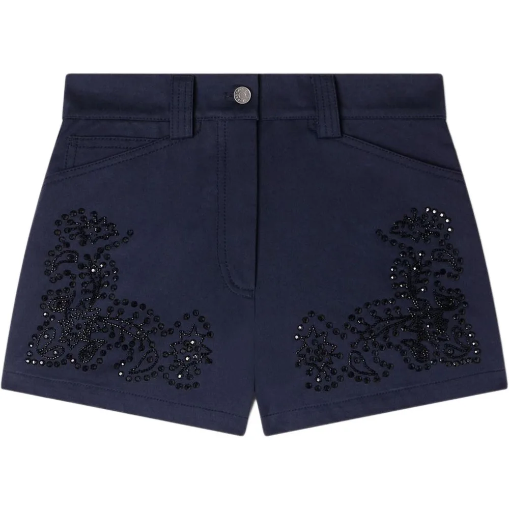 Pantalón corto de mujer 100% algodón bordado de corte recto - sandro - FashionsVida